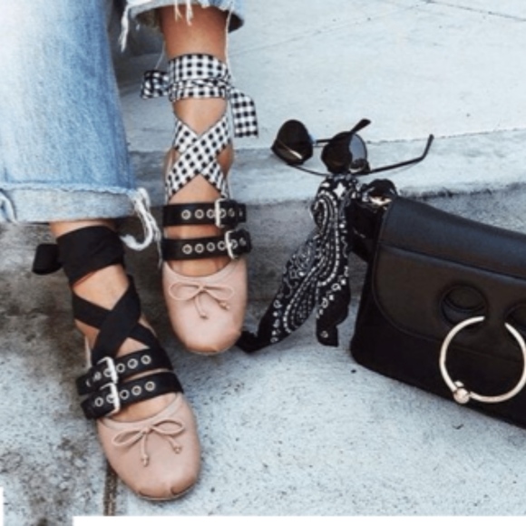 Wrap Around Flats - Denim - Picture 4 of 4